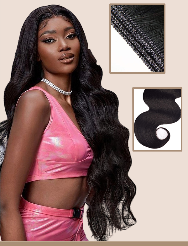 Human hair wig full real hair hair curtain african bundlebodywavehair