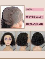 Human wig african bob full frontal bob wig human hair color #1B