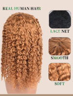 Lace wig with front bangs, full headband, African Bang BOB Wig, European and American style, shoulder-length curly hair