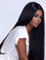 Wig full real hair long straight hair curtains straightbundles natural color human hair