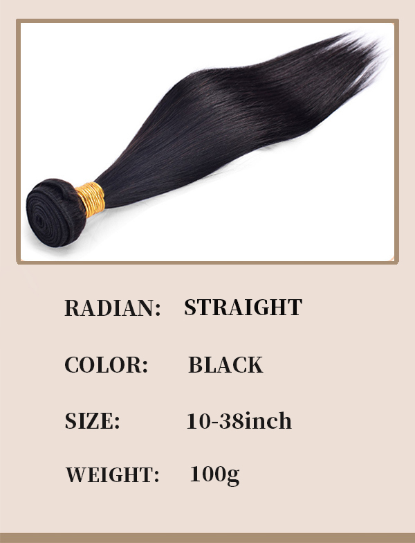 Wig full real hair long straight hair curtains straightbundles natural color human hair