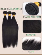Wig full real hair long straight hair curtains straightbundles natural color human hair