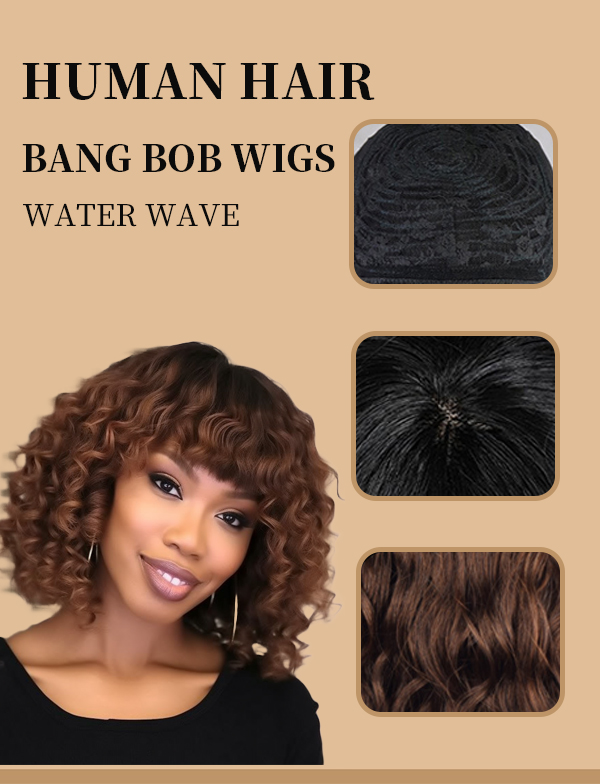 Bangs wig female front lace wig African headgear Bang BOB Wigs European and American style shoulder length short curly hair