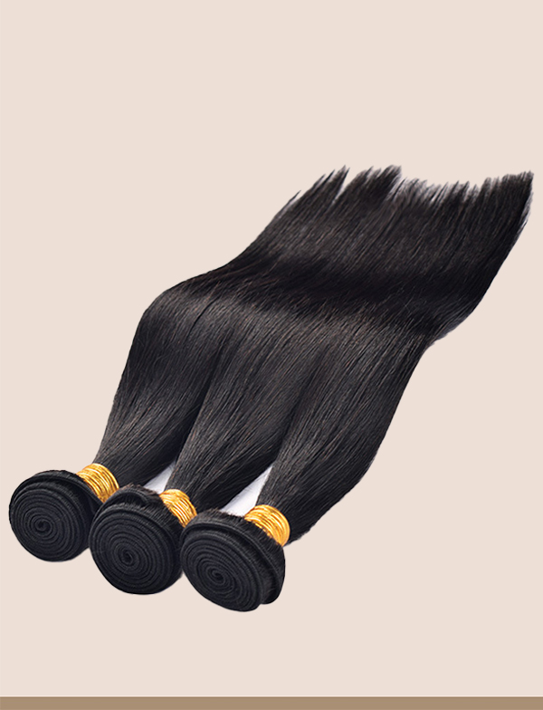 Wig full real hair long straight hair curtains straightbundles natural color human hair