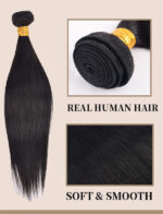 Wig full real hair long straight hair curtains straightbundles natural color human hair
