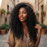 Premium Grade Natural Color Italian Curly Bulk Hair - Retro Romantic Curls High Crown Helper