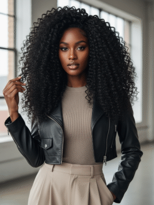 Premium Grade Natural Color Kinky Curly Bulk Hair - Dense Afro Texture Authentic Native Look