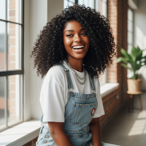 Premium Grade Natural Color Deep Curly Bulk Hair - Thick Compact Curls 3D Voluminous Look