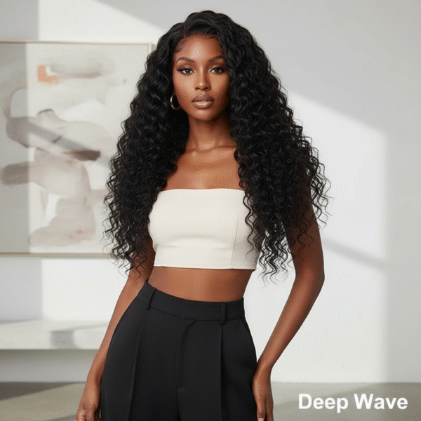 Premium Natural Color Tape-In Extensions 50g - Tight Deep Wave Long-Lasting No Frizz